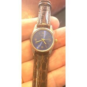 VTG Women's 25mm Silver Tone Eternity Watch, Blue Face